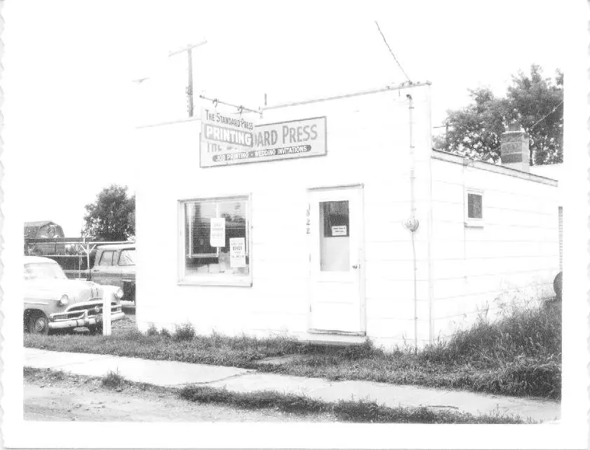 The Standard Press shop in Beausejour in the 1940s