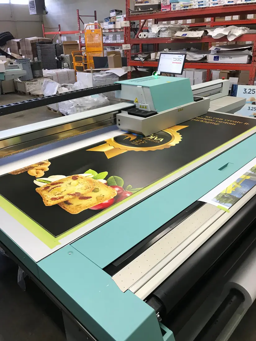 A print on the flatbed printer at The Standard Press