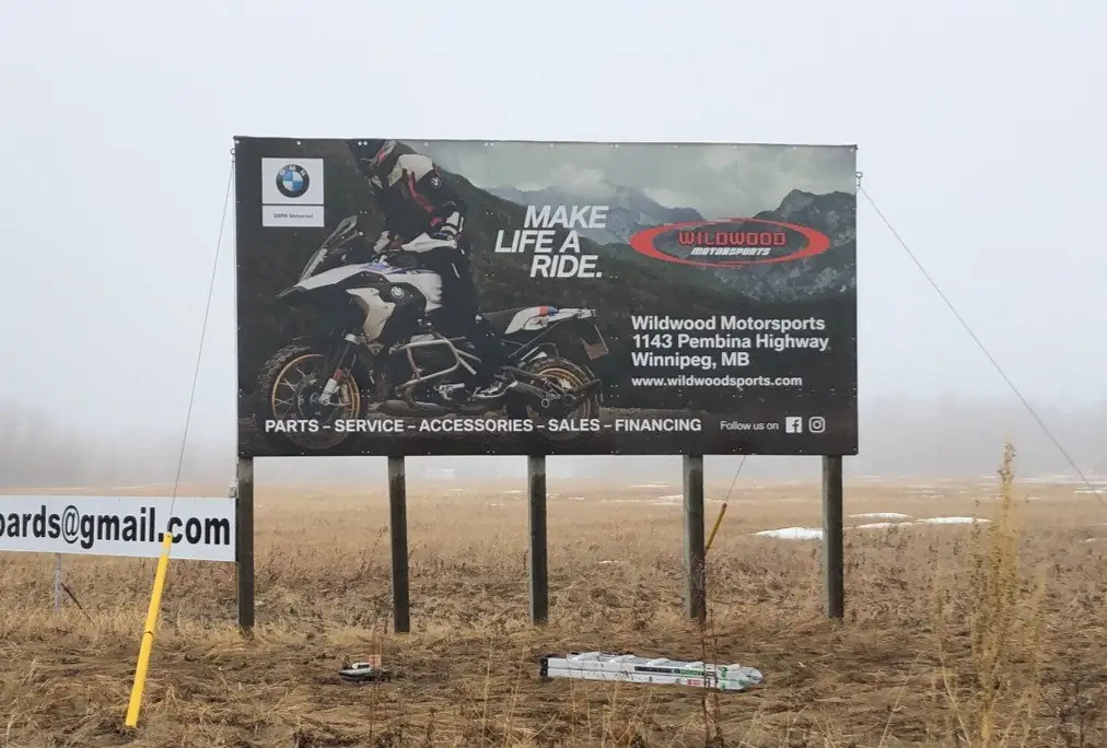 A 20 by 10 foot billboard