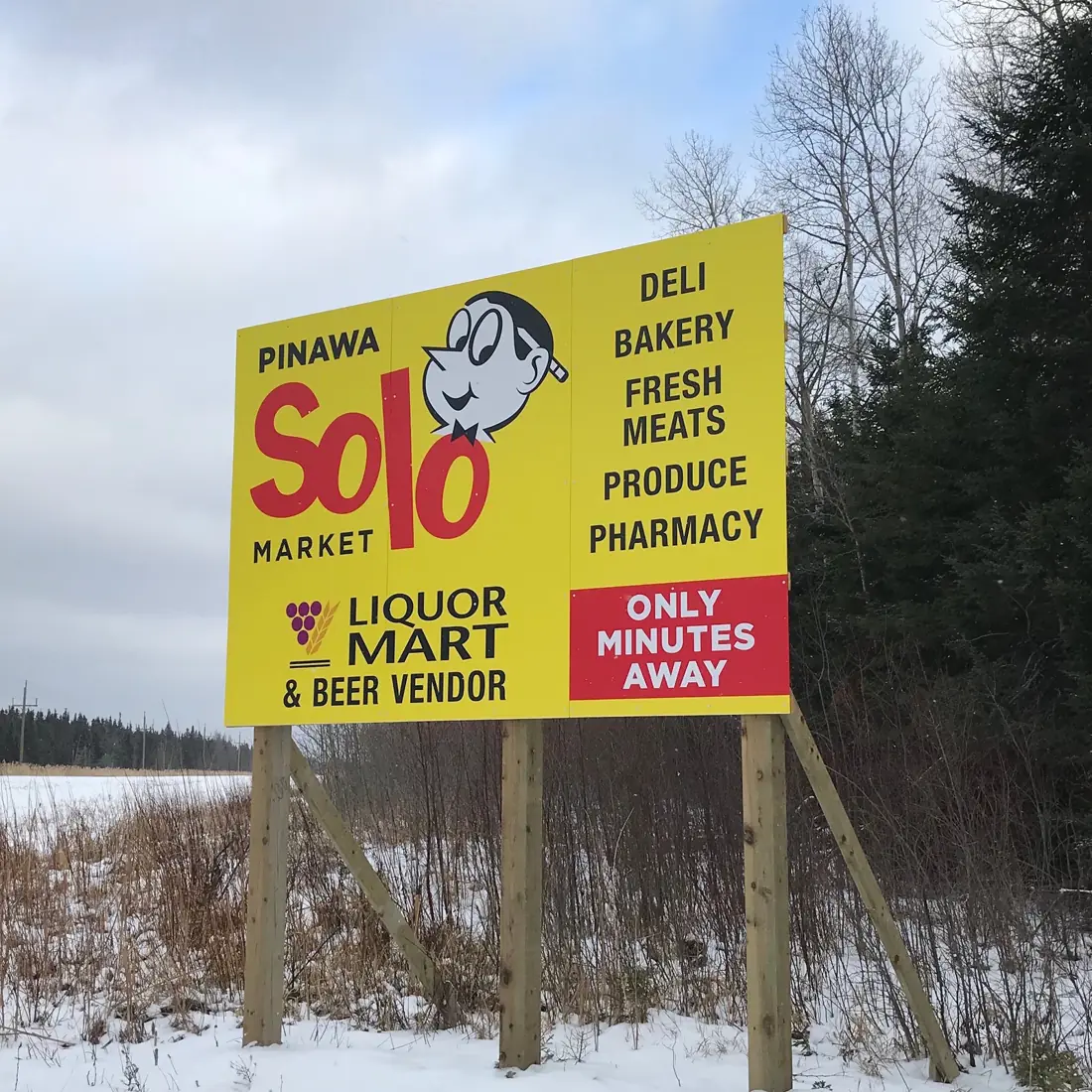 A roadside billboard