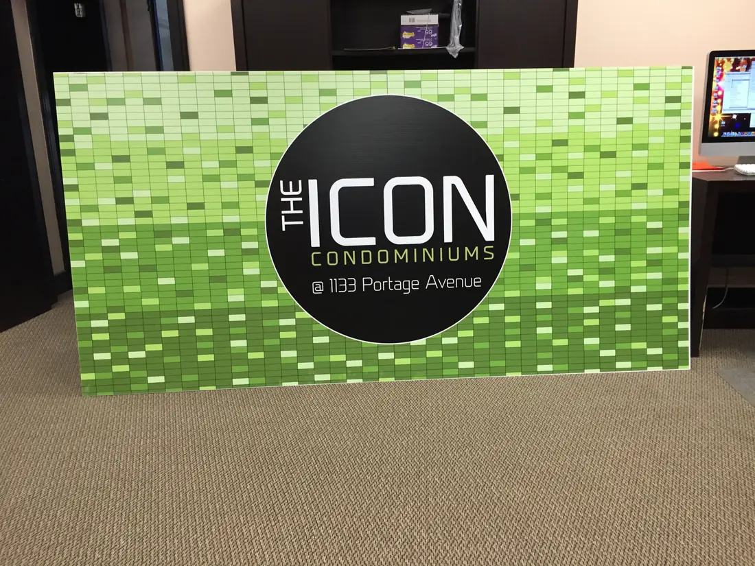 A 4 by 8 coroplast sign