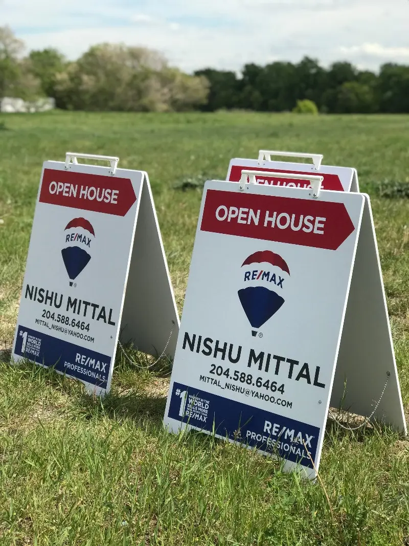 Real estate open house sandwich boards