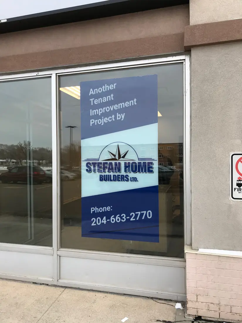 A window cling on a storefront
